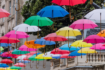 Fototapeta na wymiar Umbrellas in the city