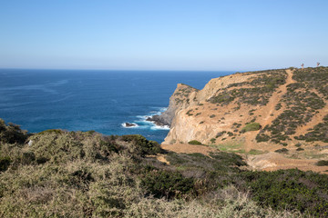 Fototapeta na wymiar Cliffs at Arrifana Beach; Algarve