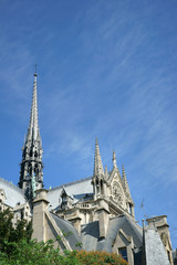 Fototapeta na wymiar Notre-Dame de Paris Spires Roofs