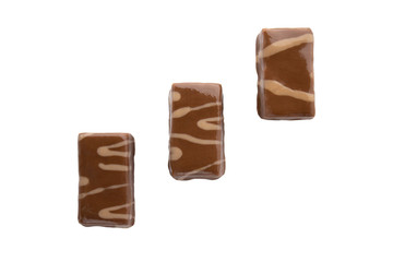 Chocolate candys isolated on white background