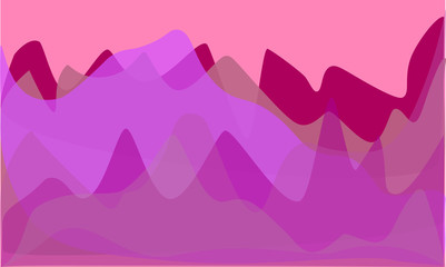 Low-Poly Mountain Landscape. Gradient Psychedelic Purple - Maya Blue. Low poly design. Abstract polygonal illustration.