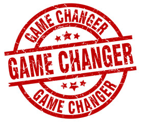 game changer round red grunge stamp