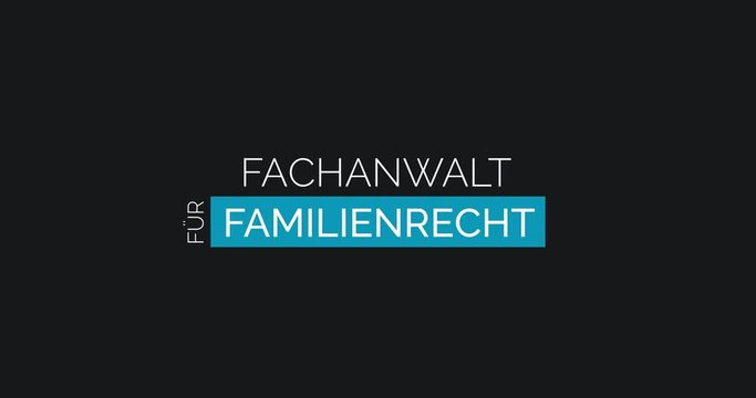 Anwalt f&uuml;r Familienrecht. Moderne Animation, die die Leistungen einer Kanzlei zeigt. Farben: Schwarz/Blau