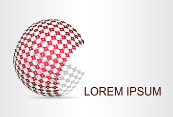 Abstract technology logo stylized spherical surface with abstract shapes. This logo is suitable for global company, world technologies, media and publicity agencies 