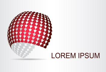 Abstract technology logo stylized spherical surface with abstract shapes. This logo is suitable for global company, world technologies, media and publicity agencies 