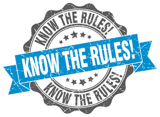 Fototapeta premium know the rules! stamp. sign. seal