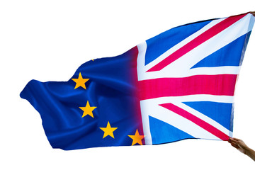 UK flag and EU flag combined