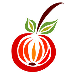 ripe berry or small apple on a twig