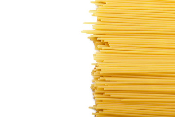 A pile of spaghetti isolated on white background.