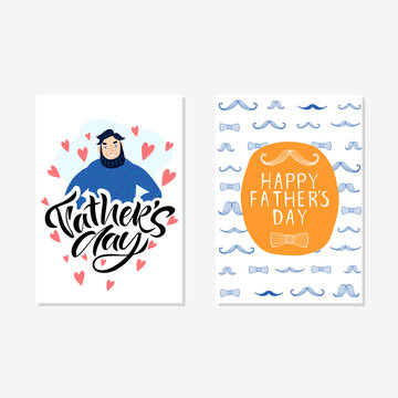 Greeting card template for Happy fathers day with typography design.