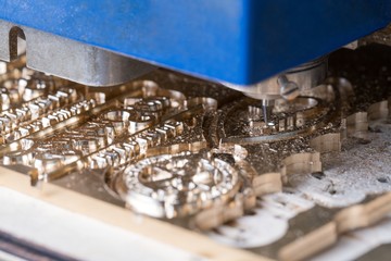 Modern engraving machine making ornament