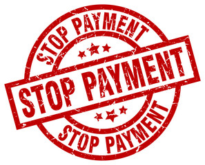 stop payment round red grunge stamp
