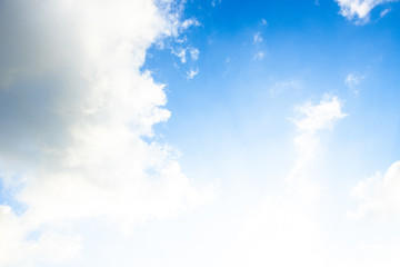 Blue sky white cloud white background. Beautiful sky and clouds in the afternoon.