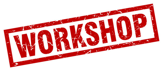 square grunge red workshop stamp