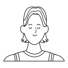 man portrait avatar cartoon character black and white
