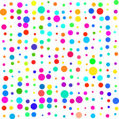 Multicolored circles on a white background.       