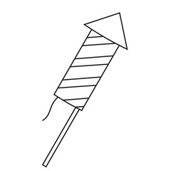 Line art black and white firework rocket