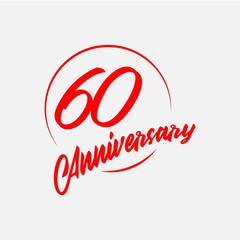 60 Year Anniversary Vector Template Design Illustration