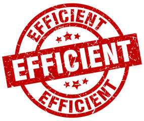 efficient round red grunge stamp