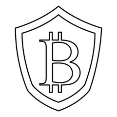 bitcoin emblem icon black and white
