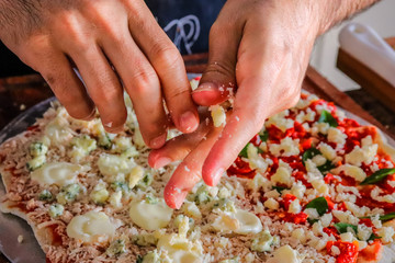 Chef preparing Pizza