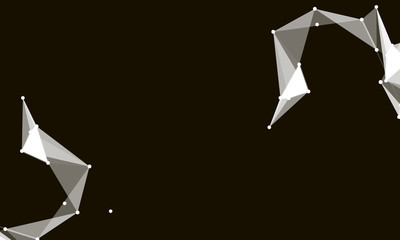 Abstract futuristic background with dots and lines. Vector illustration. Scientific and technological concept, molecular particles and atoms. Big data digital. Polygonal structure.