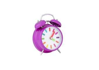 red colour alarm clock on isolated white background