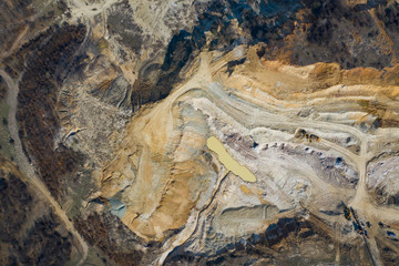 Mining quarry drone view