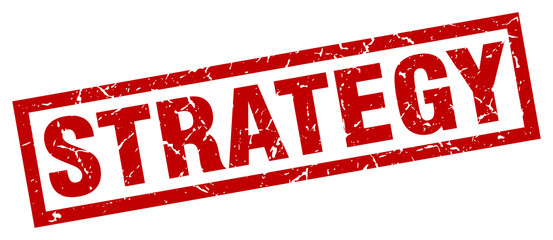 square grunge red strategy stamp