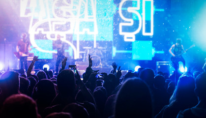 Crowd at concert - summer music festival