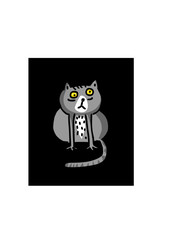 Funny cute cat in cartoon style. Vector illustration. 