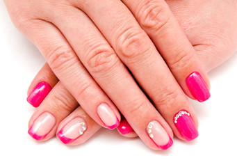  Woman's nails with beautiful manicure fashion design