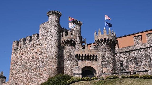 Templar castle in Ponferrada on Camino de Santiago road