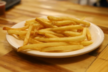 French fries in a white plate