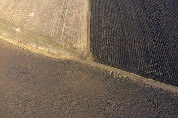 Agriculture fields drone view