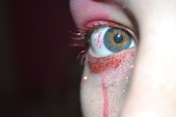 closeup of female eye