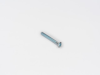 Naklejka premium Zinc plated metric pan phillips round head screw bolt on white. 