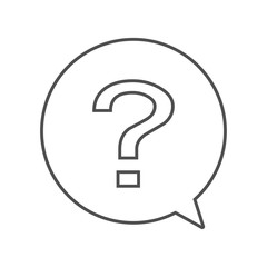 Question or support outline icon in circle chat sign. Question support in circle, vector.