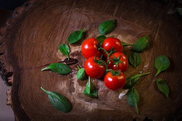 Red, ripe and fresh tomatoes.