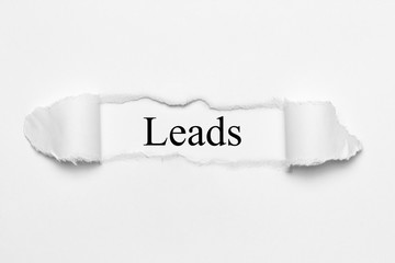 Leads on white torn paper