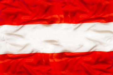 Austria national flag with waving fabric