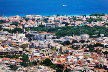 Fototapeta na wymiar Panorama view of Rhodes in sunny summer day
