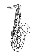 Fototapeta na wymiar saxophone icon cartoon black and white