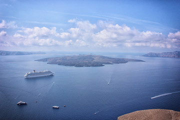 Città di Santorini nella penisola Balcanica della Grecia