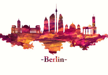 Berlin Germany skyline in Red © Towseef Dar