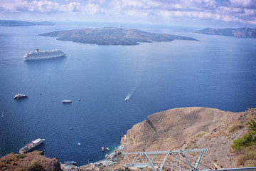 Città di Santorini nella penisola Balcanica della Grecia