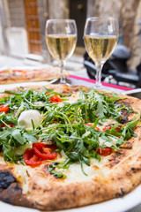 Italian pizza with arugula