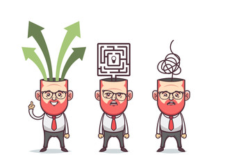 Cute Cartoon Character. Office Worker - Vector Set