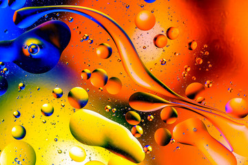 Scientific image of cell membrane. Macro up of liquid substances. Abstract molecule atom...