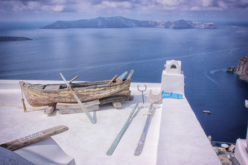 La splendida Santorini nell'Isola della Grecia  - obrazy, fototapety, plakaty